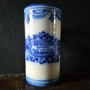 Hermano Bebe Que la Vida es Breve Mug, Life is Short, Blue & White Vtg Spanish